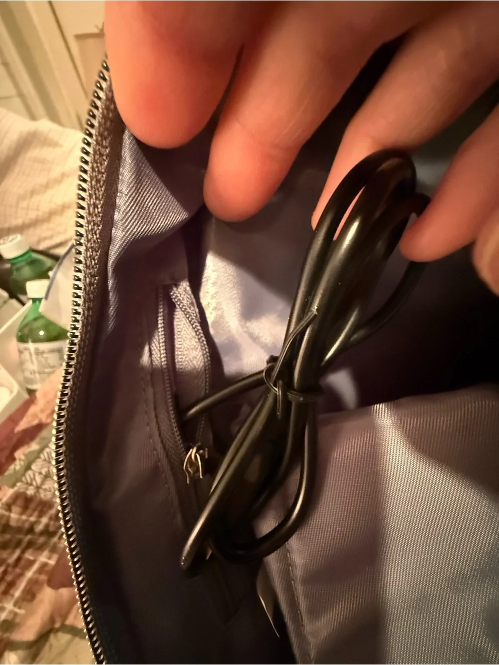 Newbella’s Quilted Fabric Gray Backpack